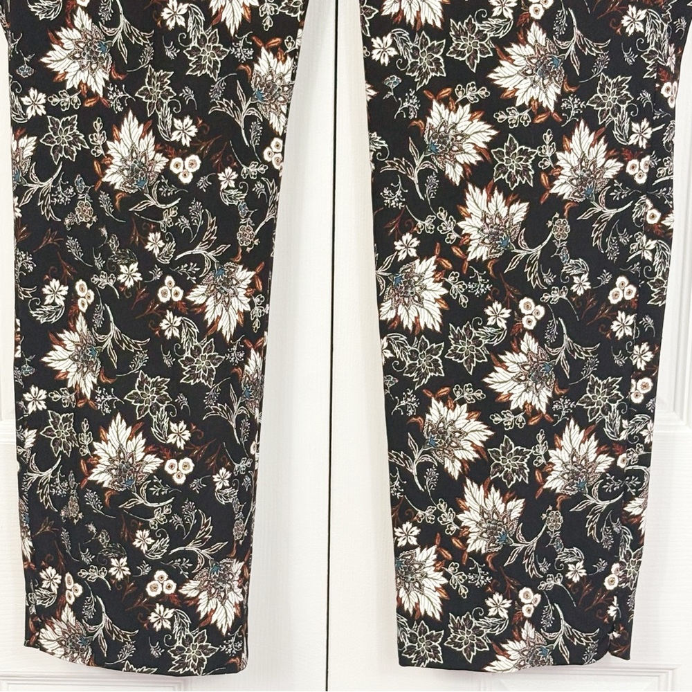 Preswick & Moore Black Multi Floral Stretch Pull-On Slim Ankle Pants 2X - Picture 9 of 16